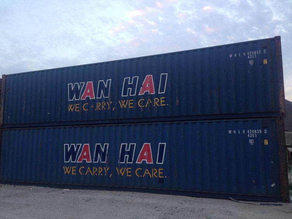 Container 40 feet hãng Wanhai dùng đóng hàng làm kho