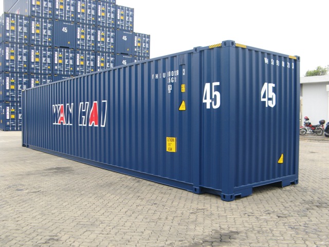 Container 45 feet Wanhai dùng đóng hàng